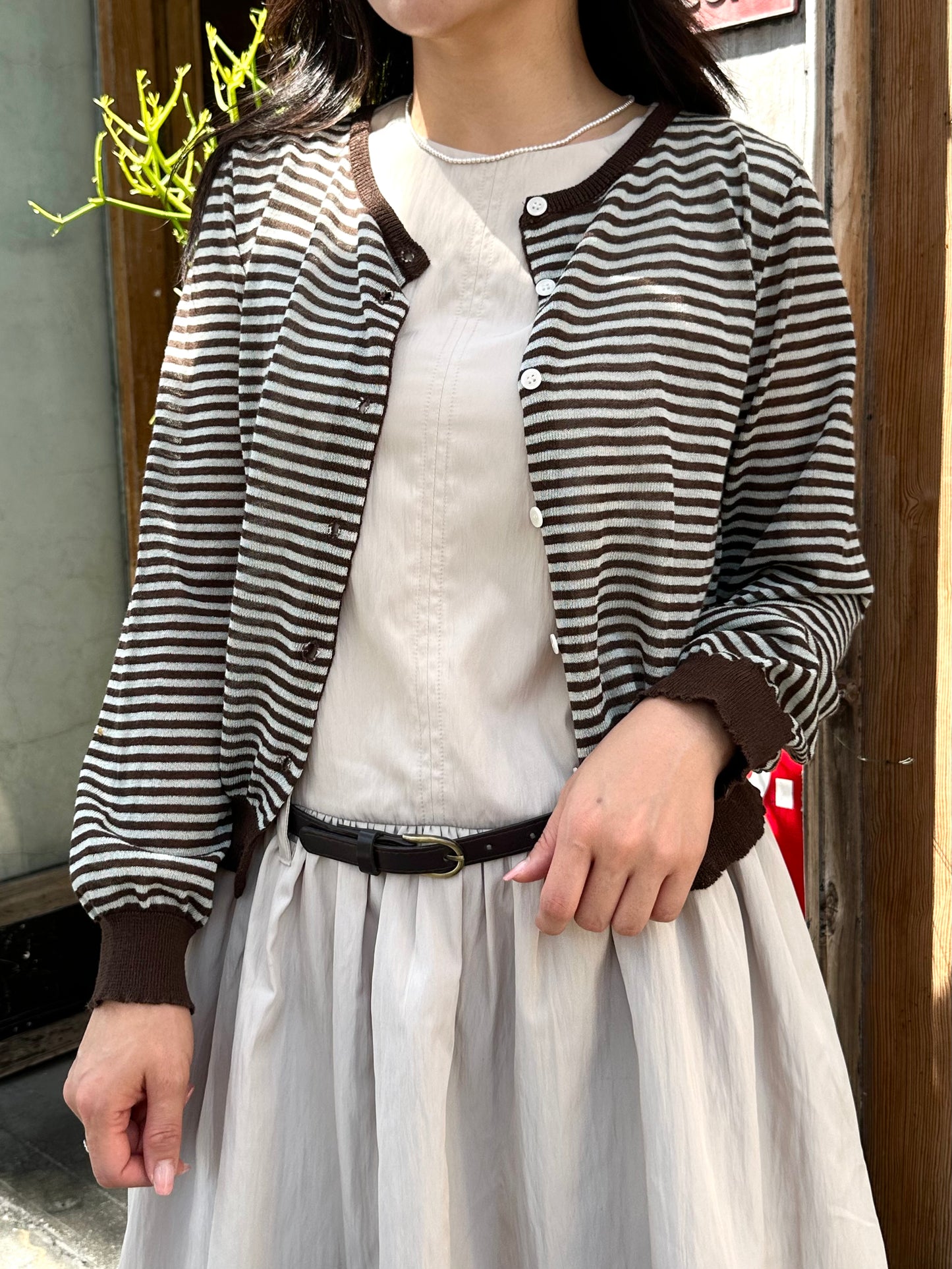 Maison Signature Stripe Cardigan