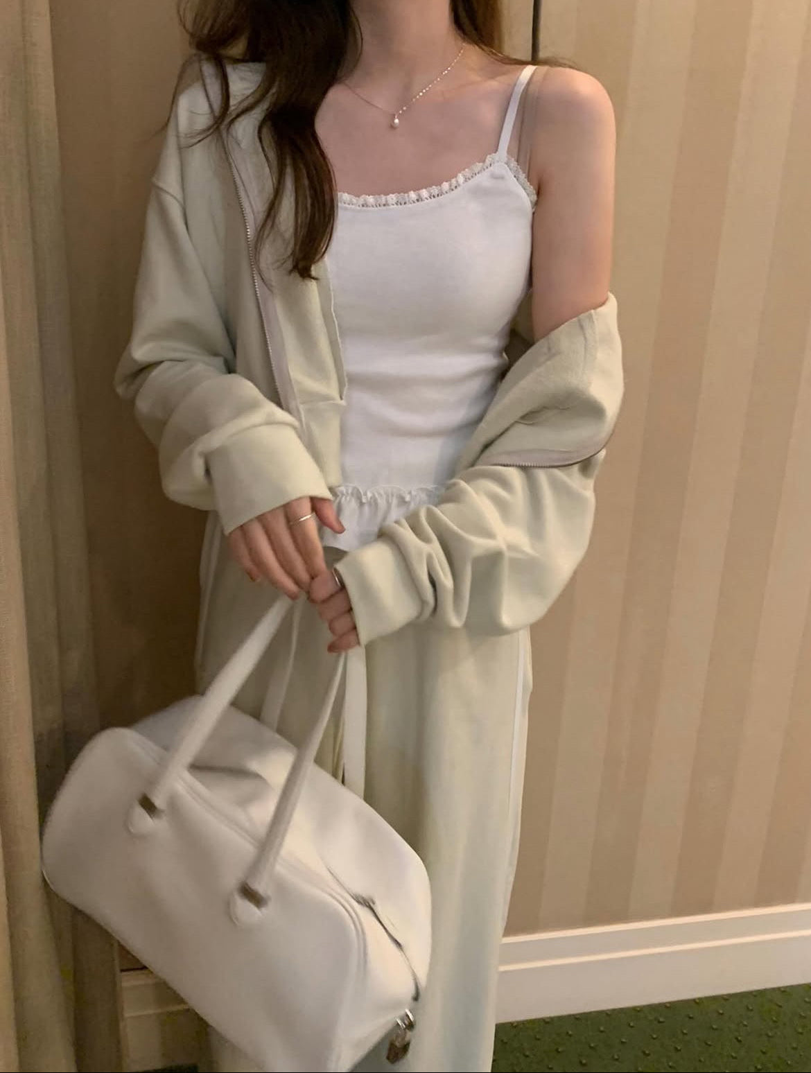 Pure Cotton Zip-Up & Wide Pants