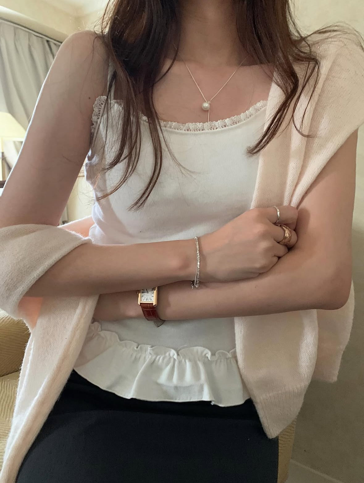 Frill-Trim Soft Camisole