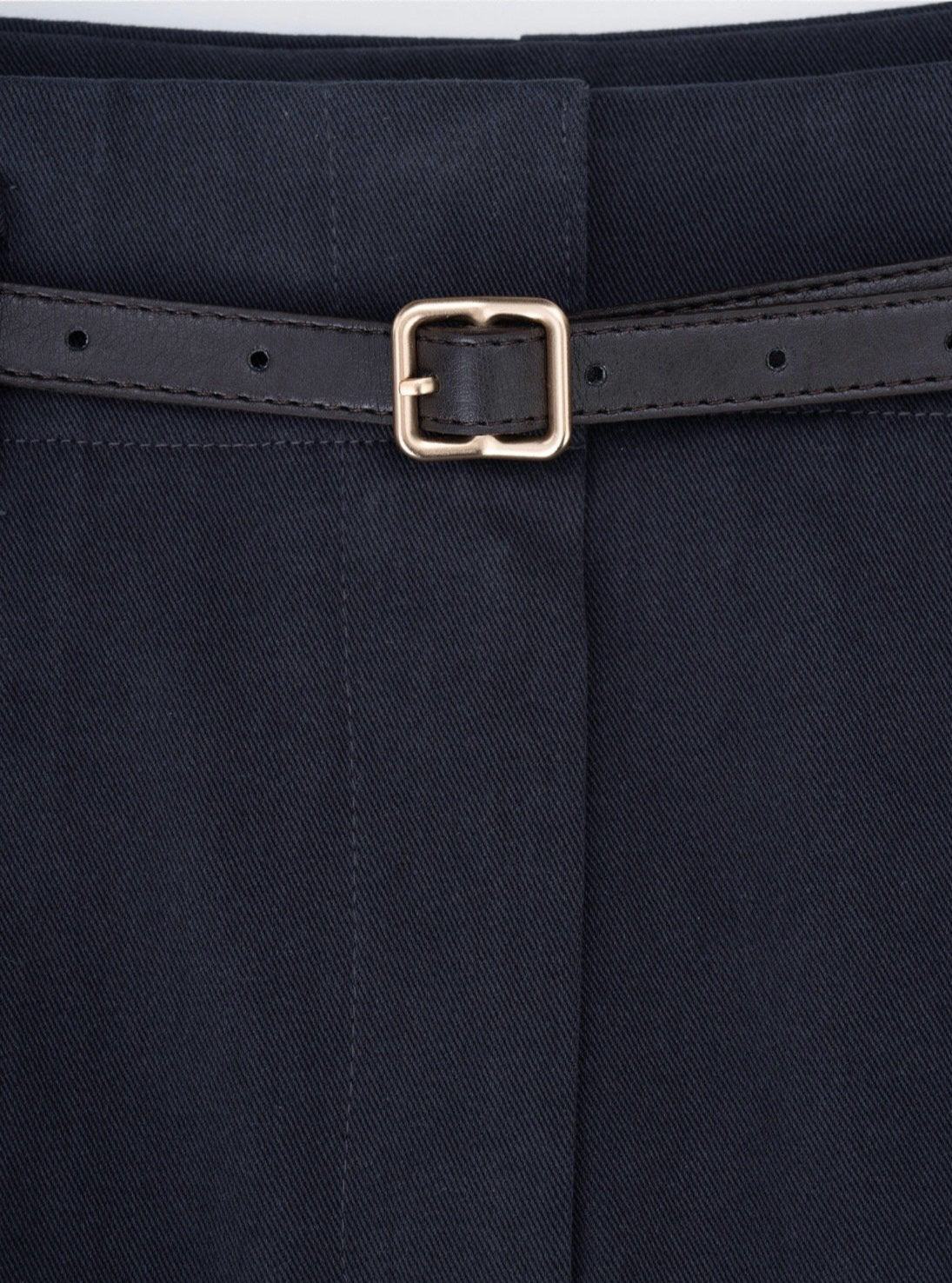 Belted Pleated Midi Skirt