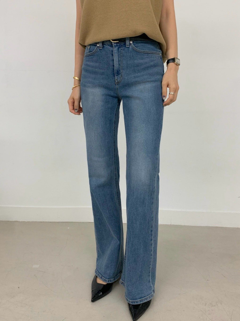 Premium Wash Straight Flare Denim