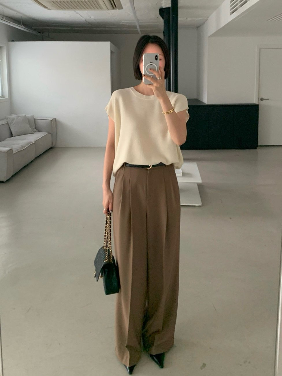 Knit Cap-Sleeve Top – Button Back