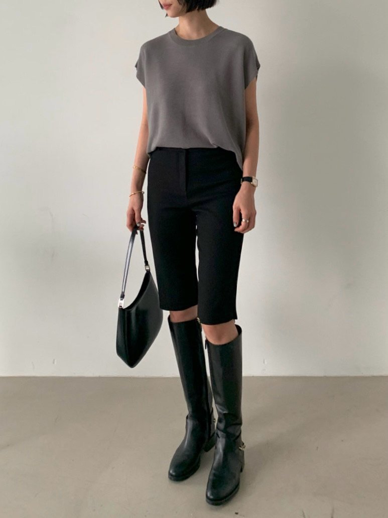 Knit Cap-Sleeve Top – Button Back