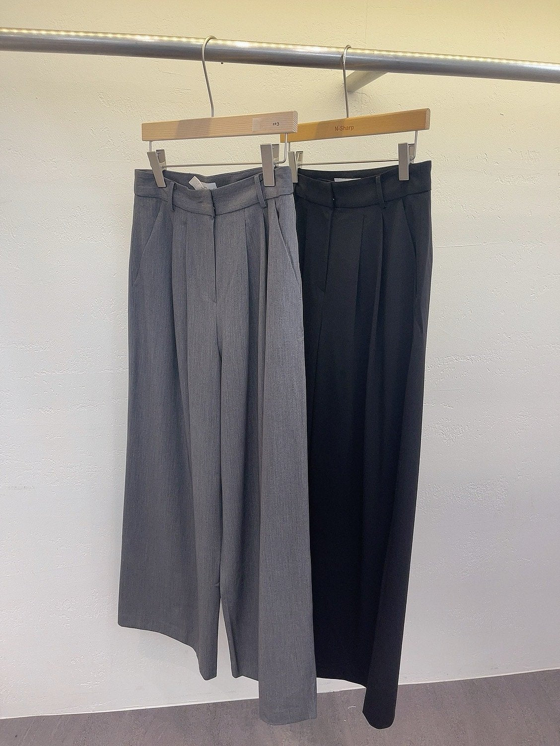 Tailored Pintuck Wide-Leg Pants
