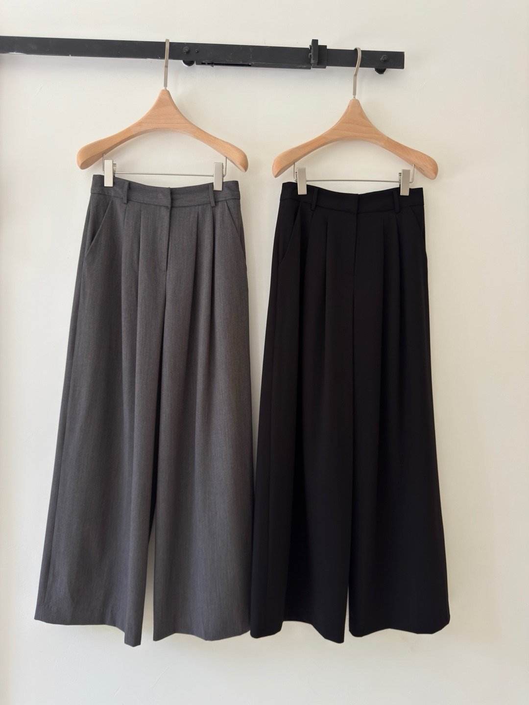 Tailored Pintuck Wide-Leg Pants