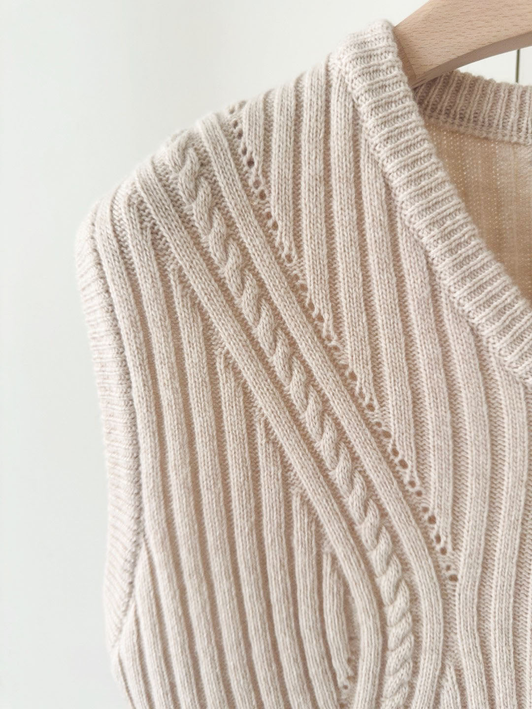 Cable Knit Oversized Vest
