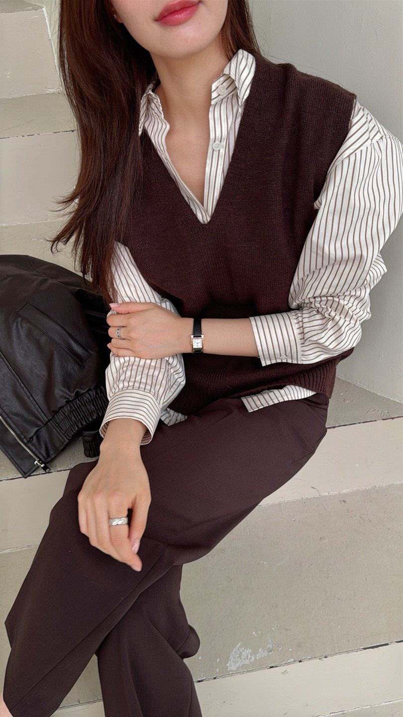 Oversized Wool Knit Vest