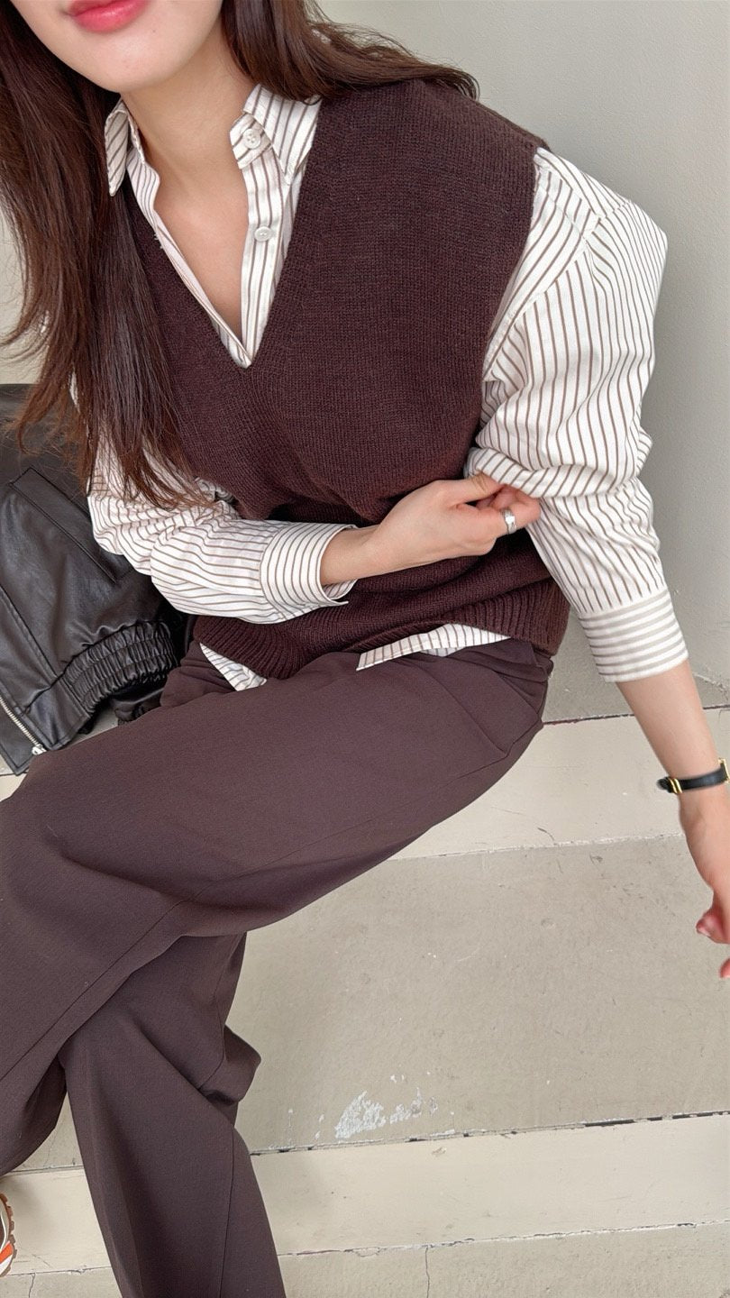 Oversized Wool Knit Vest
