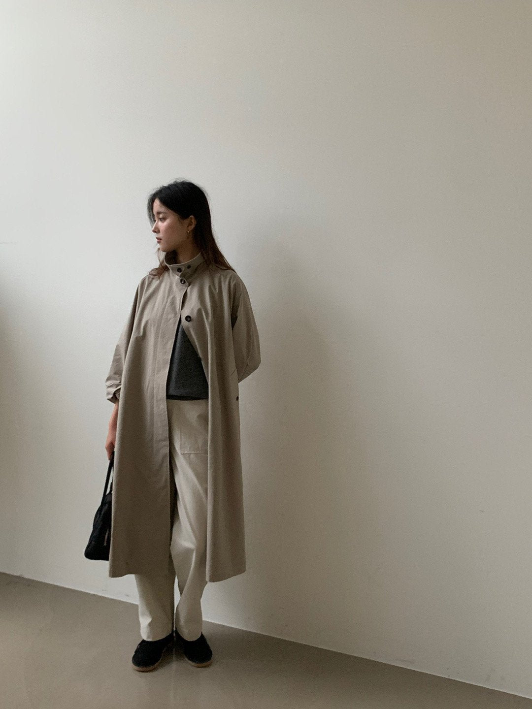 Minimal A-Line Trench Coat