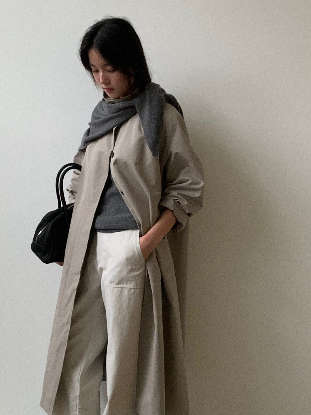 Minimal A-Line Trench Coat