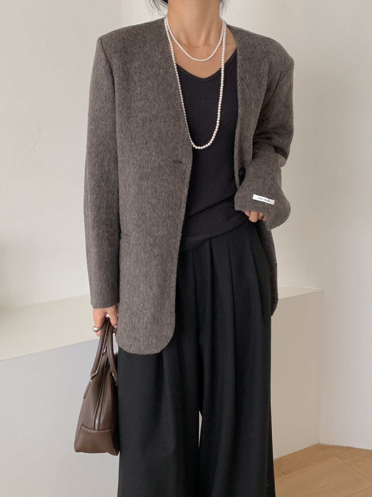 Handmade Belted Oversized Wool Coat Jacket