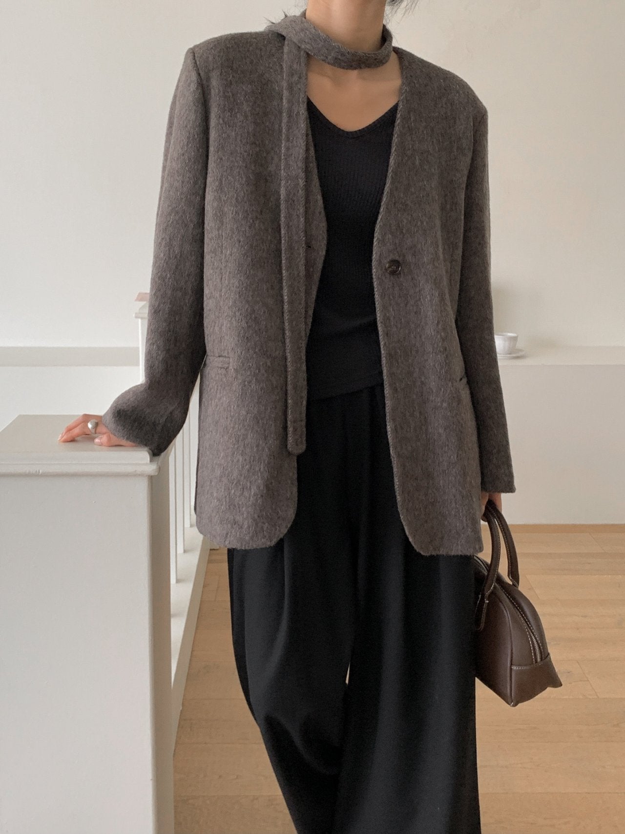 Handmade Belted Oversized Wool Coat Jacket