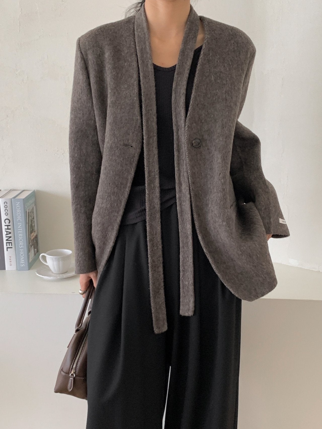 Handmade Belted Oversized Wool Coat Jacket