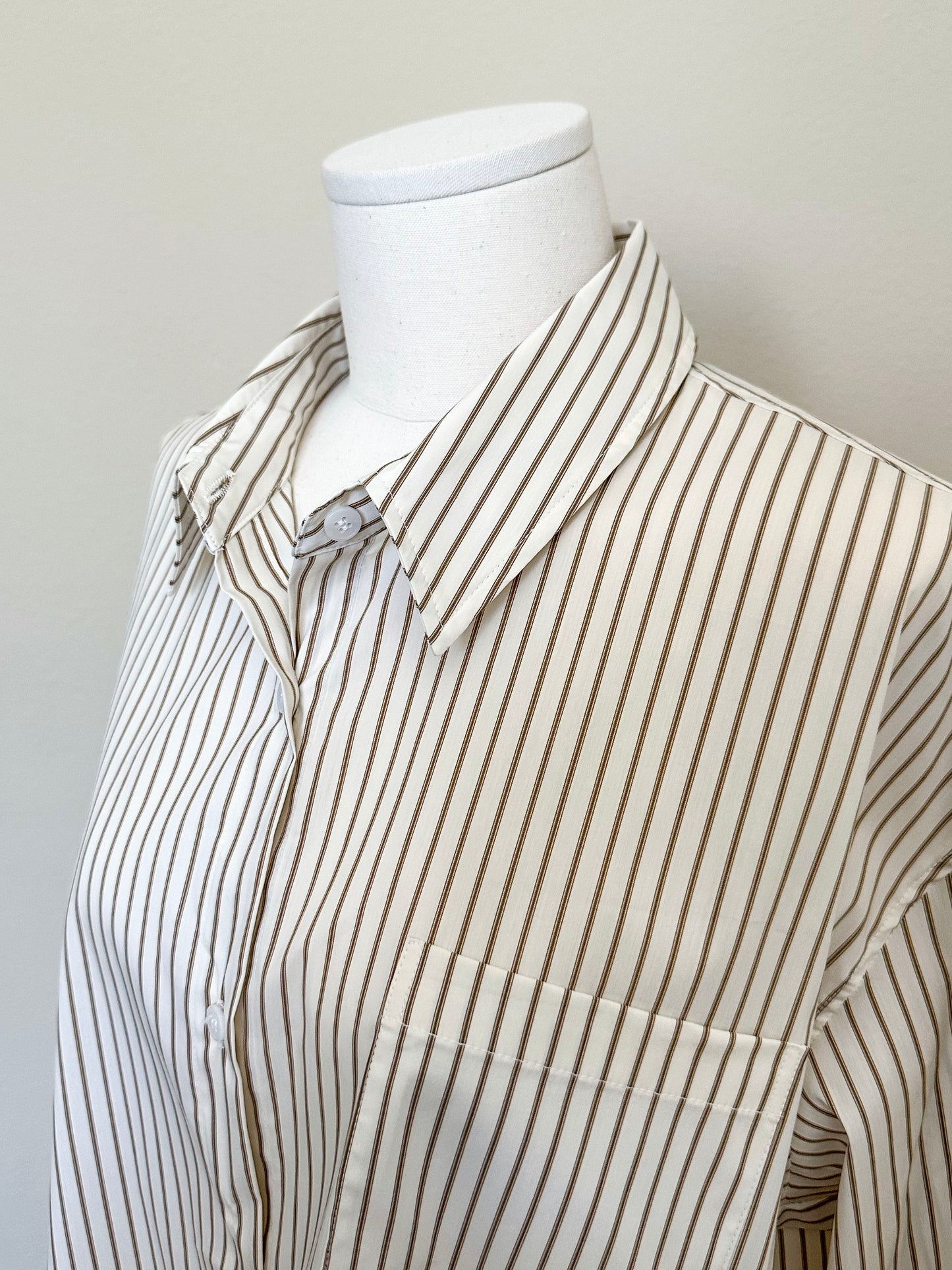 Wrinkle-Free Oversized Striped Shirt