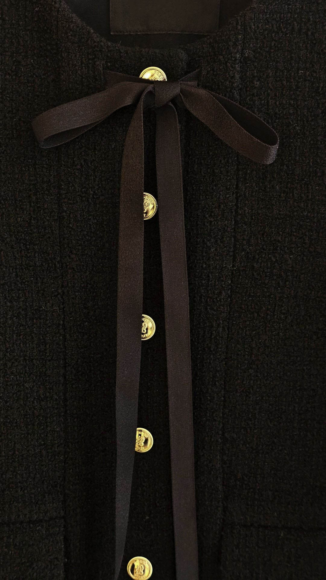 Ribbon-Tie Tweed Jacket