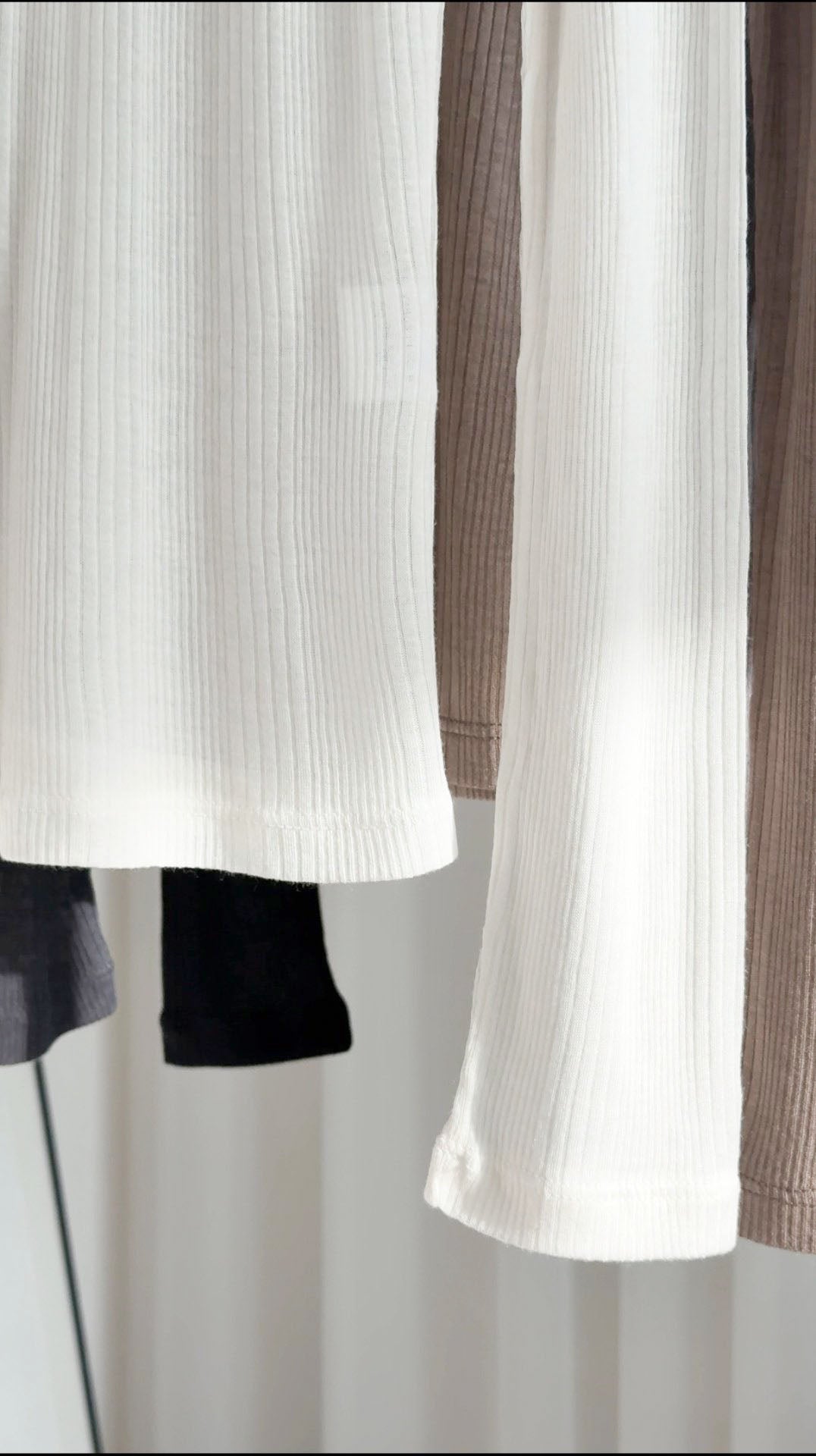 Wool Modal Ribbed Long Sleeve Top