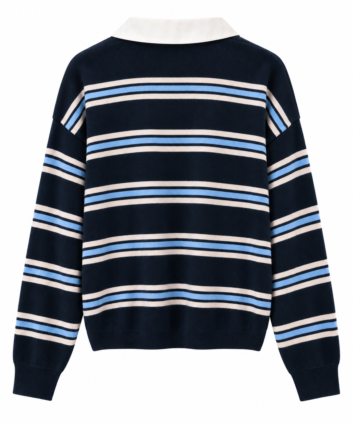 Contrast Collar Stripe Knit