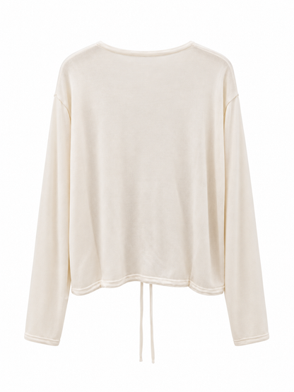 Soft Drawstring Knit Cardigan