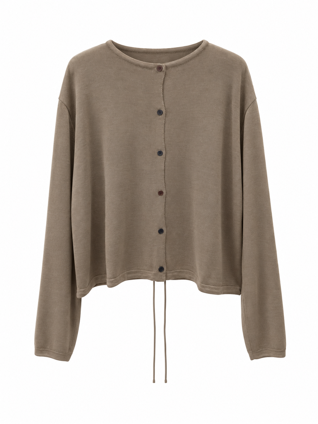 Soft Drawstring Knit Cardigan