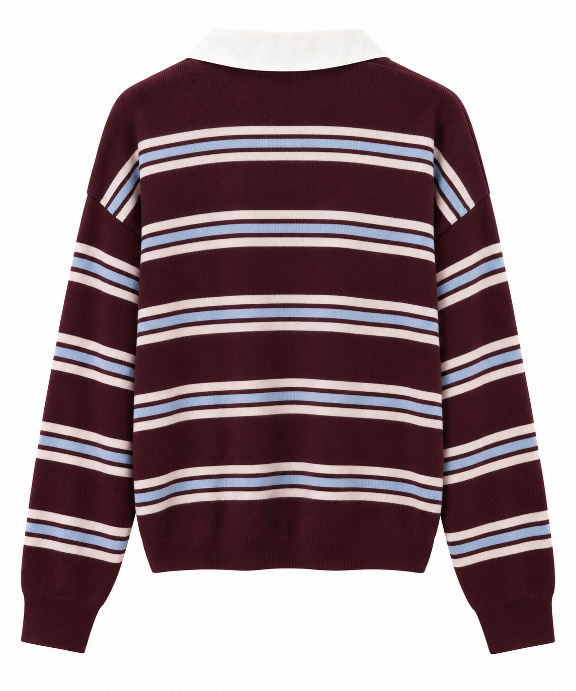 Contrast Collar Stripe Knit