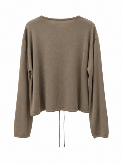 Soft Drawstring Knit Cardigan