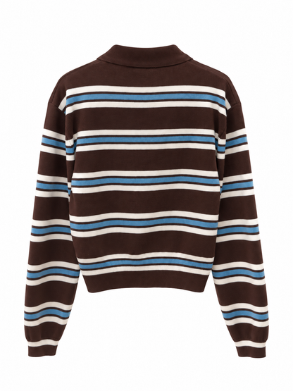 Striped Polo Knit Sweater