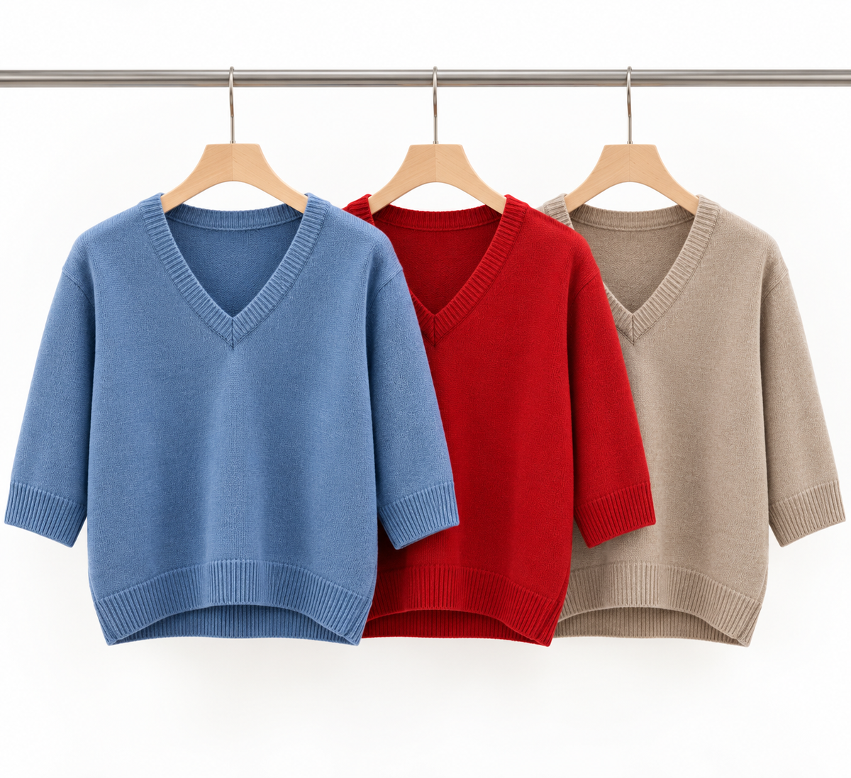 Volume Sleeve V-Neck Sweater