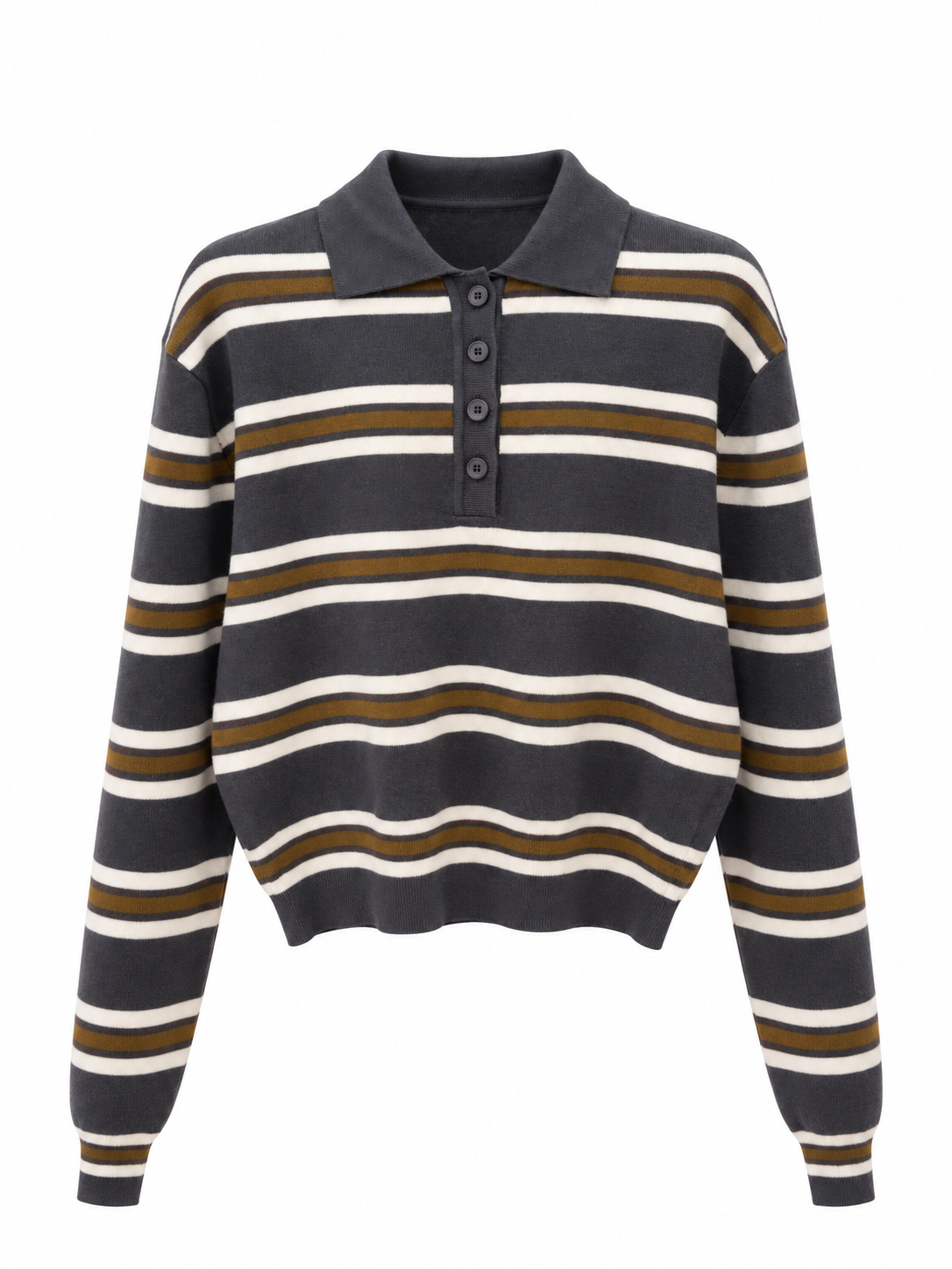 Striped Polo Knit Sweater