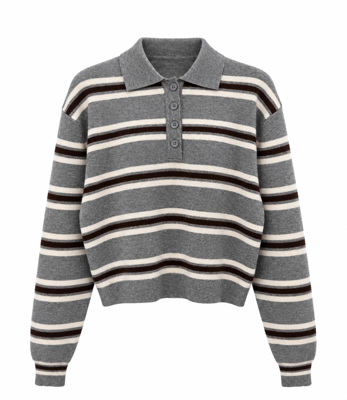 Striped Polo Knit Sweater
