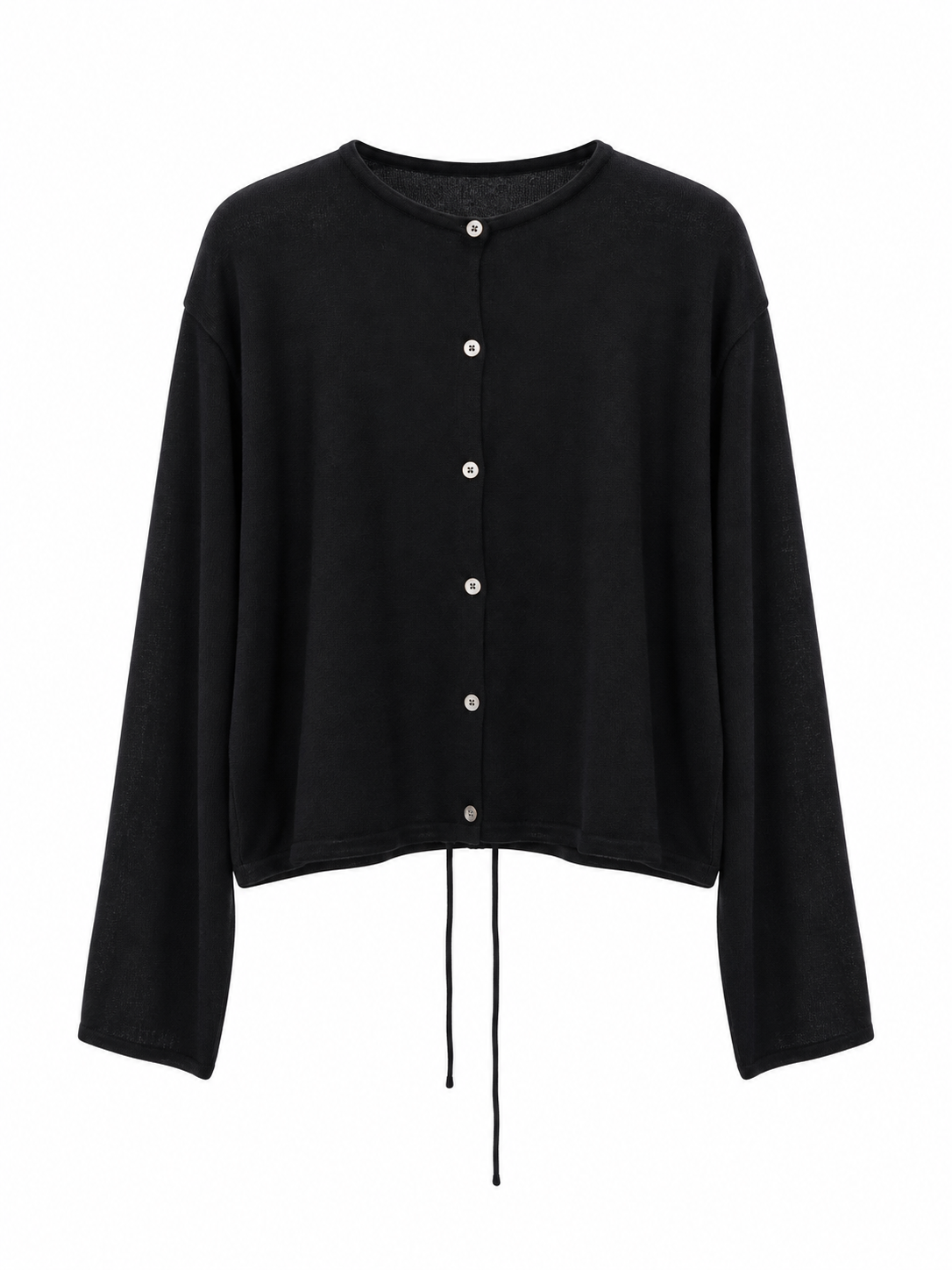 Soft Drawstring Knit Cardigan