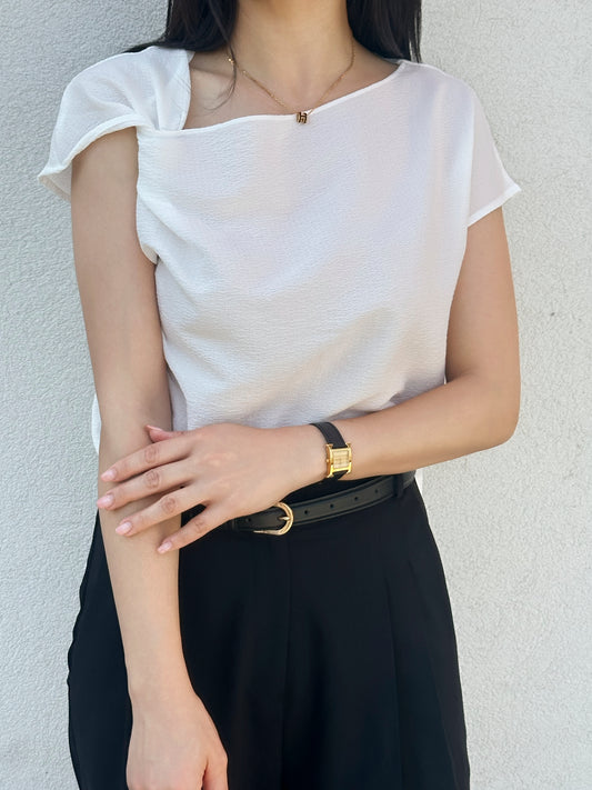 Asymmetric Twist Detail Top