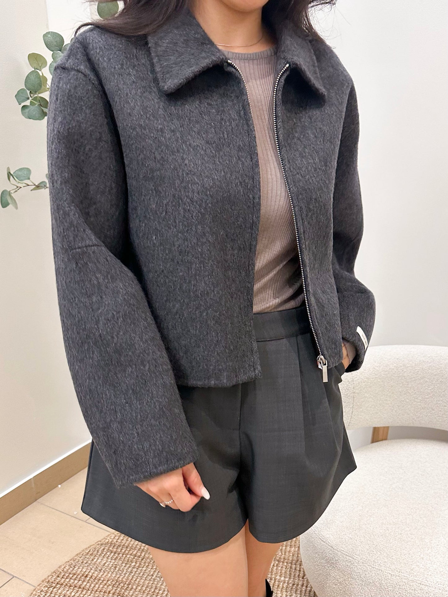 Handmade Wool Zip-Up Jacket