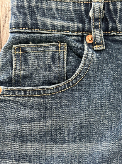 Semi-Wide Washed Denim Pants