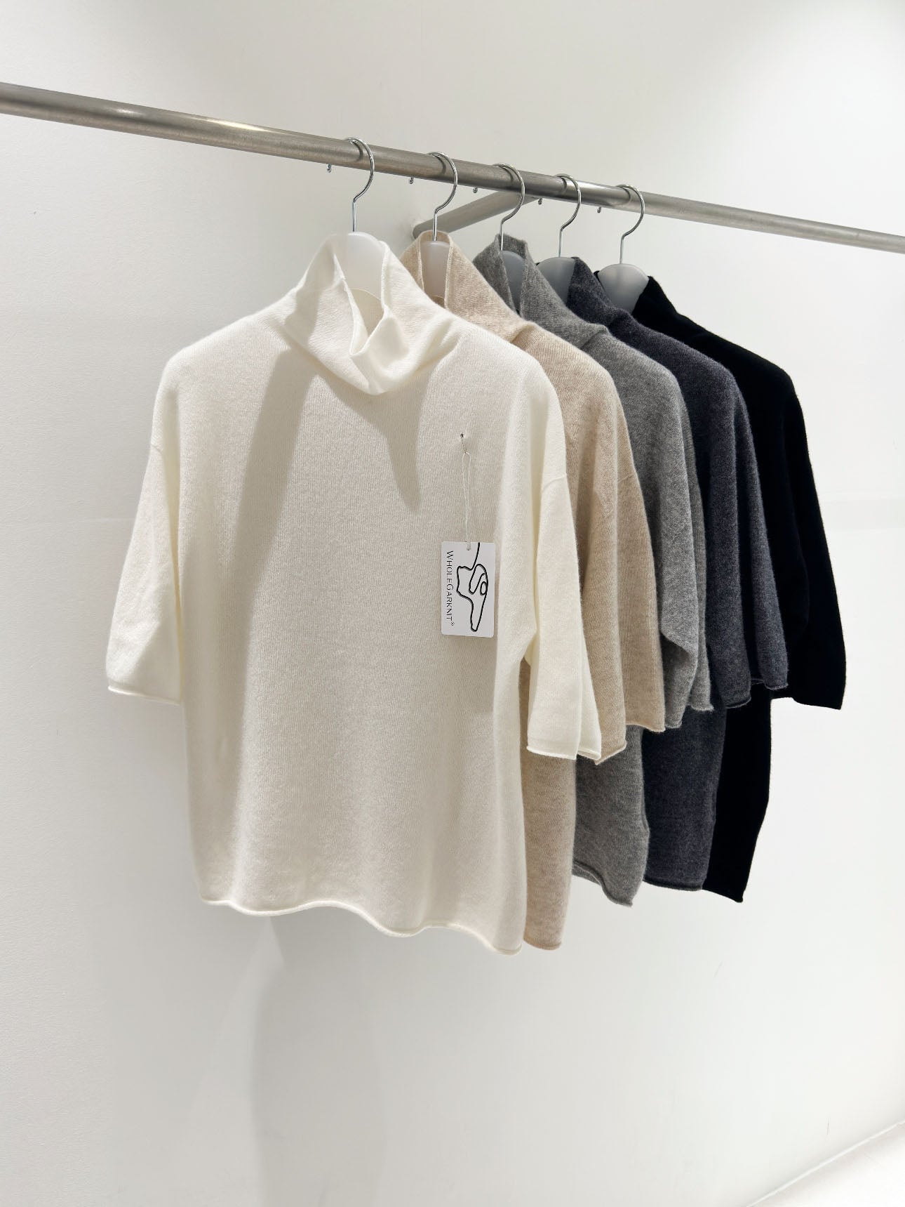 Wool Half Sleeve High Neck Knit