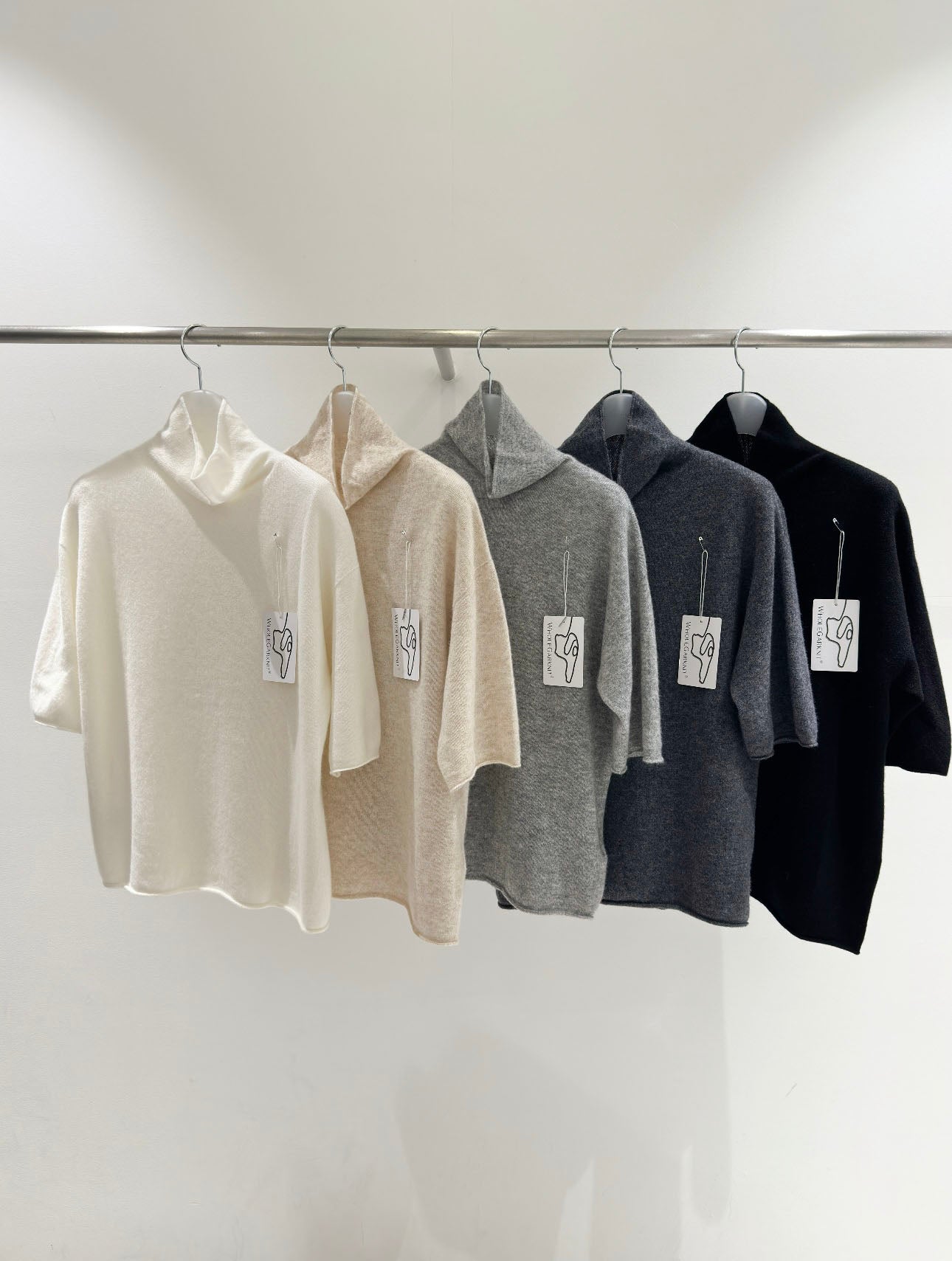 Wool Half Sleeve High Neck Knit