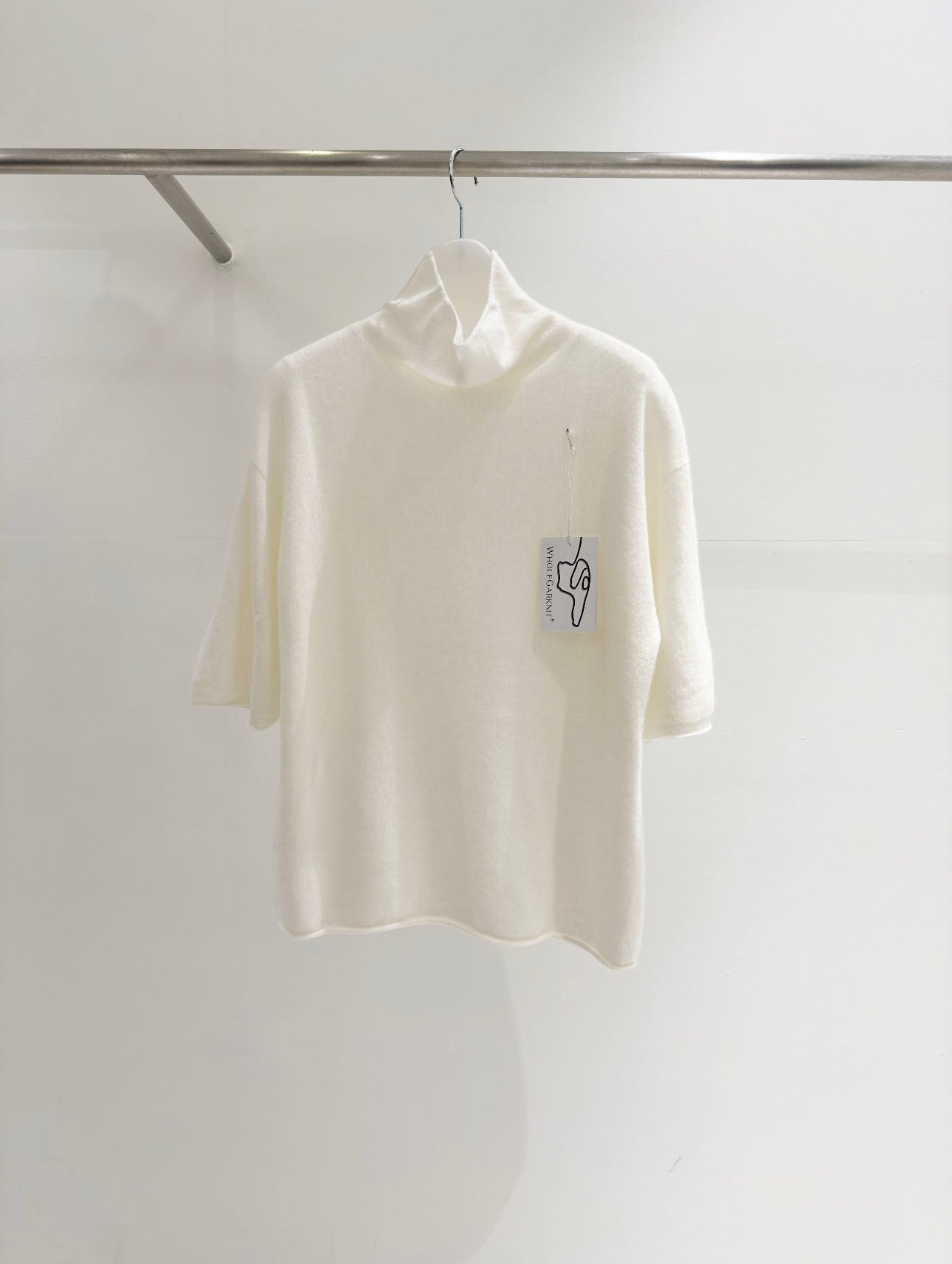 Wool Half Sleeve High Neck Knit