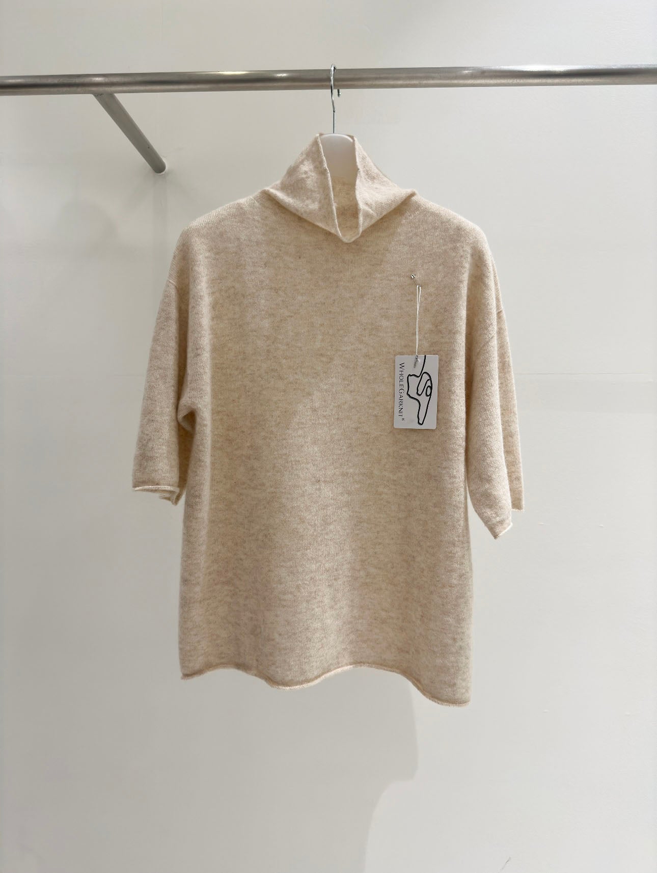 Wool Half Sleeve High Neck Knit