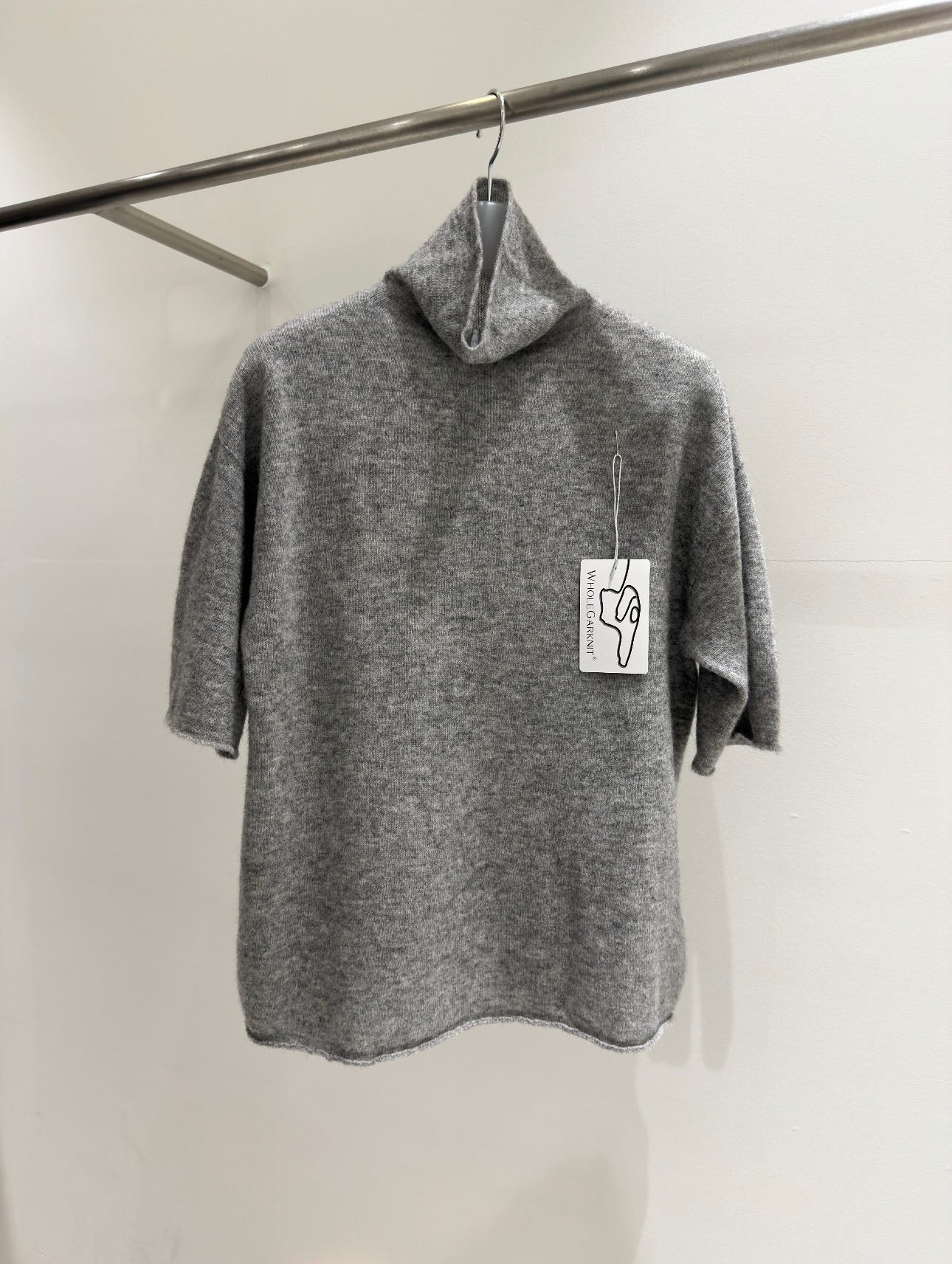 Wool Half Sleeve High Neck Knit