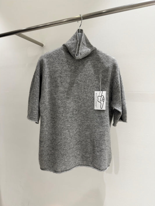 Wool Half Sleeve High Neck Knit