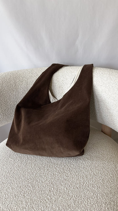 Corduroy Shoulder Tote