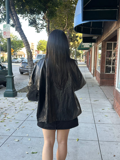 Oversized Vegan Leather Jacket