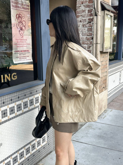 Oversized Vegan Leather Jacket