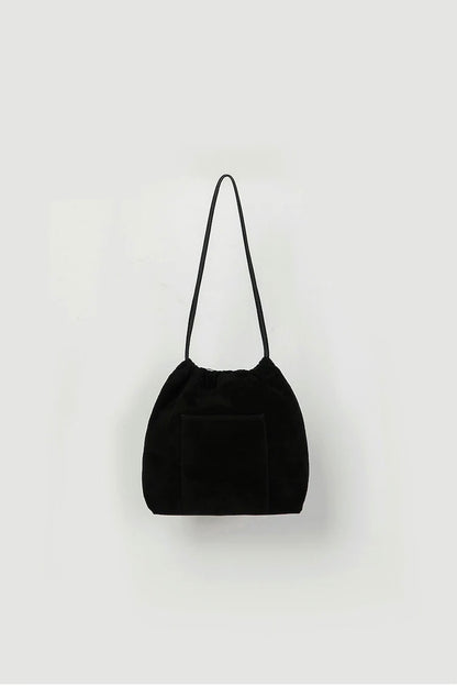 Suede Drawstring Bucket Bag