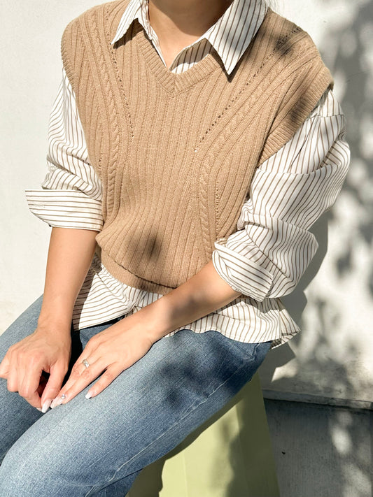 Cable Knit Oversized Vest