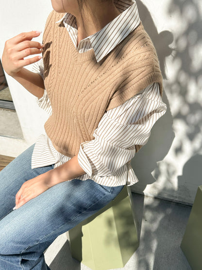 Wrinkle-Free Oversized Striped Shirt