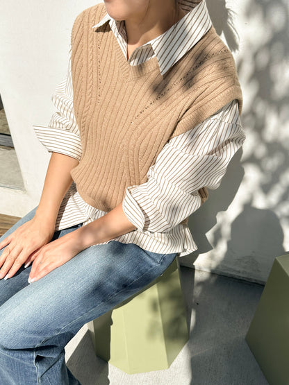 Cable Knit Oversized Vest