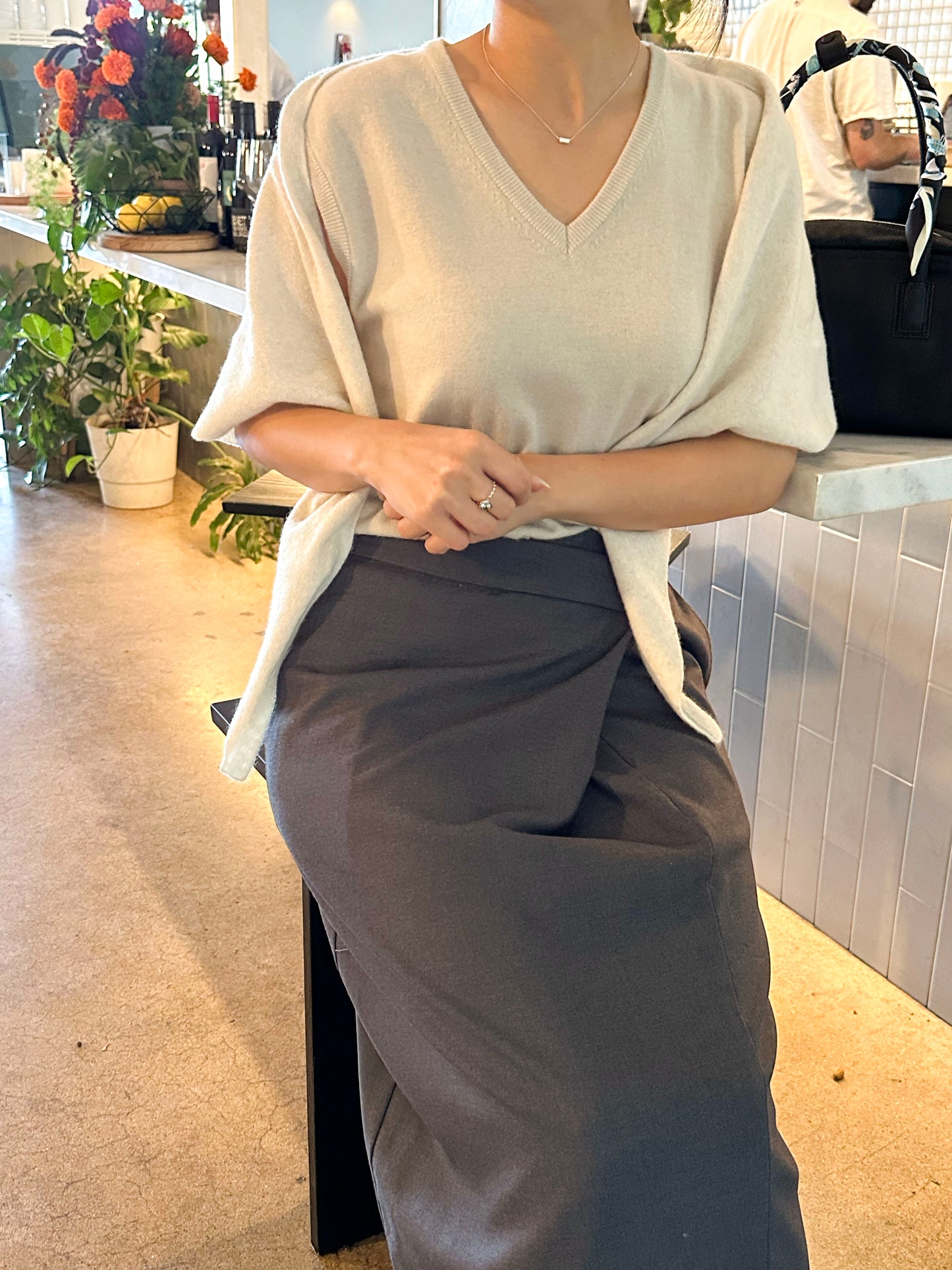 Tailored Long Wrap Skirt