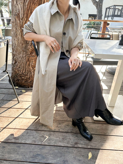 Tailored Long Wrap Skirt