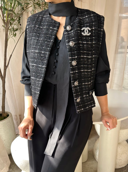Classic Tweed Button Vest