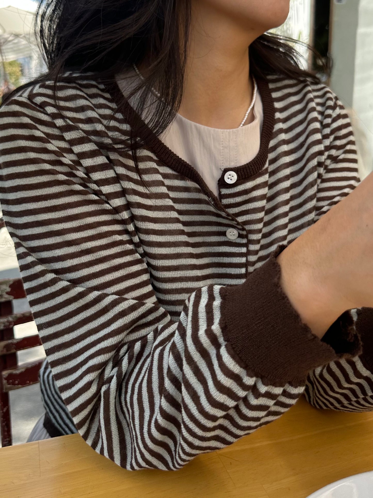 Maison Signature Stripe Cardigan